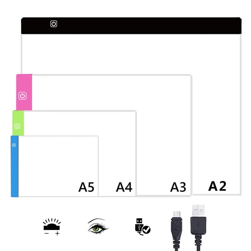 A2/A3/A4/A5 scatola luminosa a LED portatile ultrasottile Tracer cavo di alimentazione USB Artcraft Tracing Light Pad per disegnare, schizzi