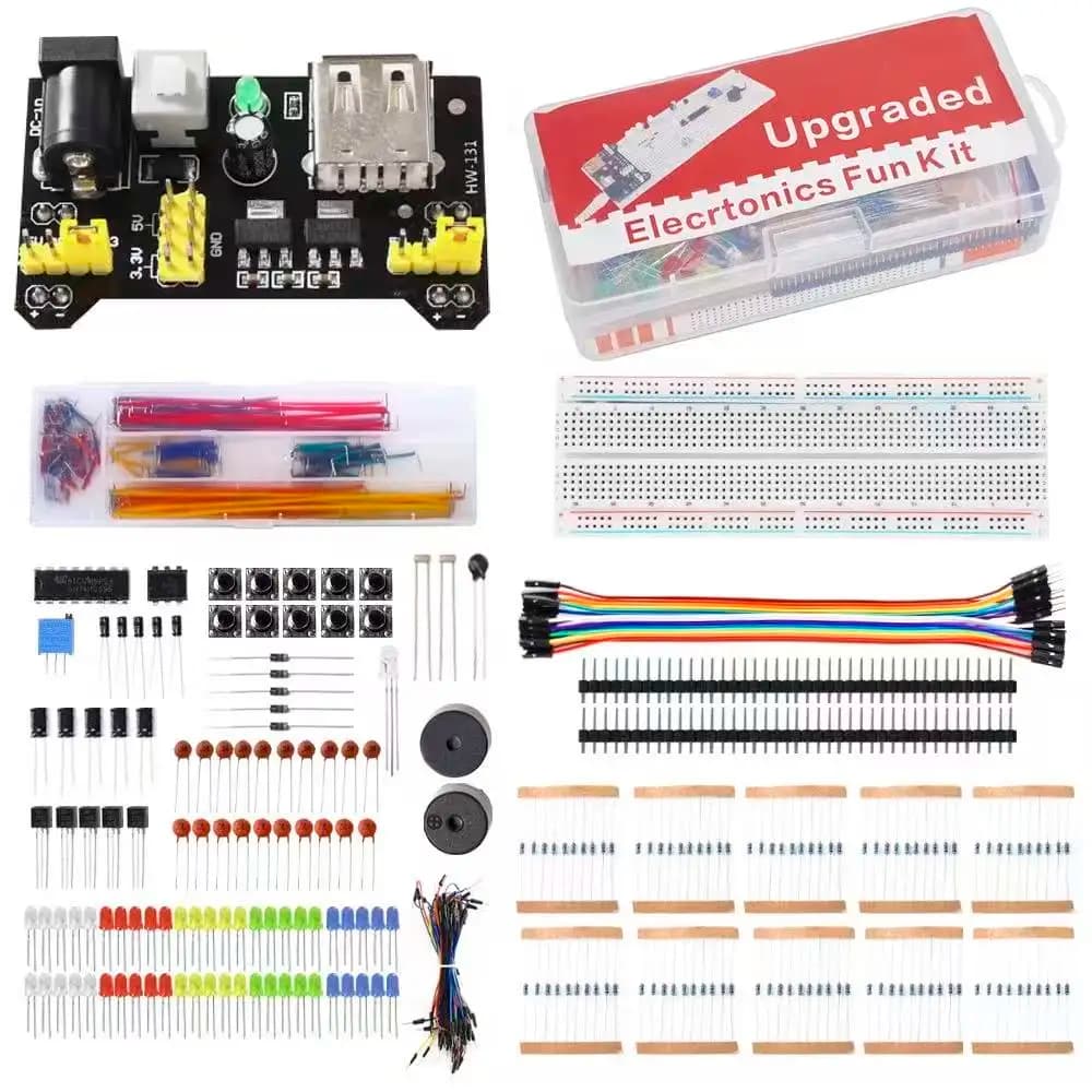 Kit Breadboard Aggiornato 2025 con 830 Punti e Modulo di Alimentazione MB-102, Set per Principianti di Elettronica per Arduino
