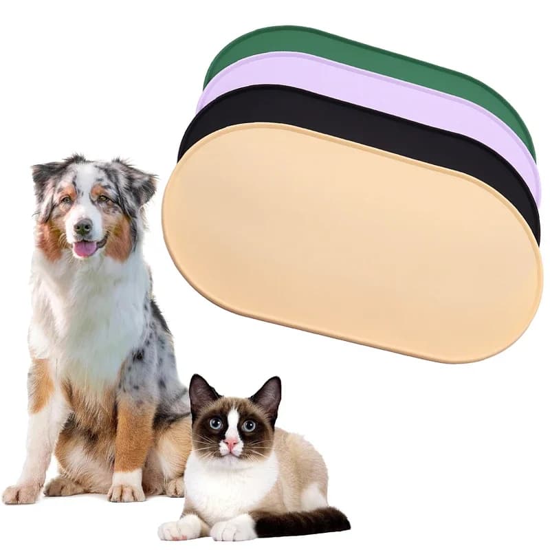 Tappetino in Silicone per Ciotole per Animali Domestici, Impermeabile, Previene le Fuoriuscite, Tappetino per Alimentazione di Cani e Gatti, Vassoio per Ciotole per Gattini