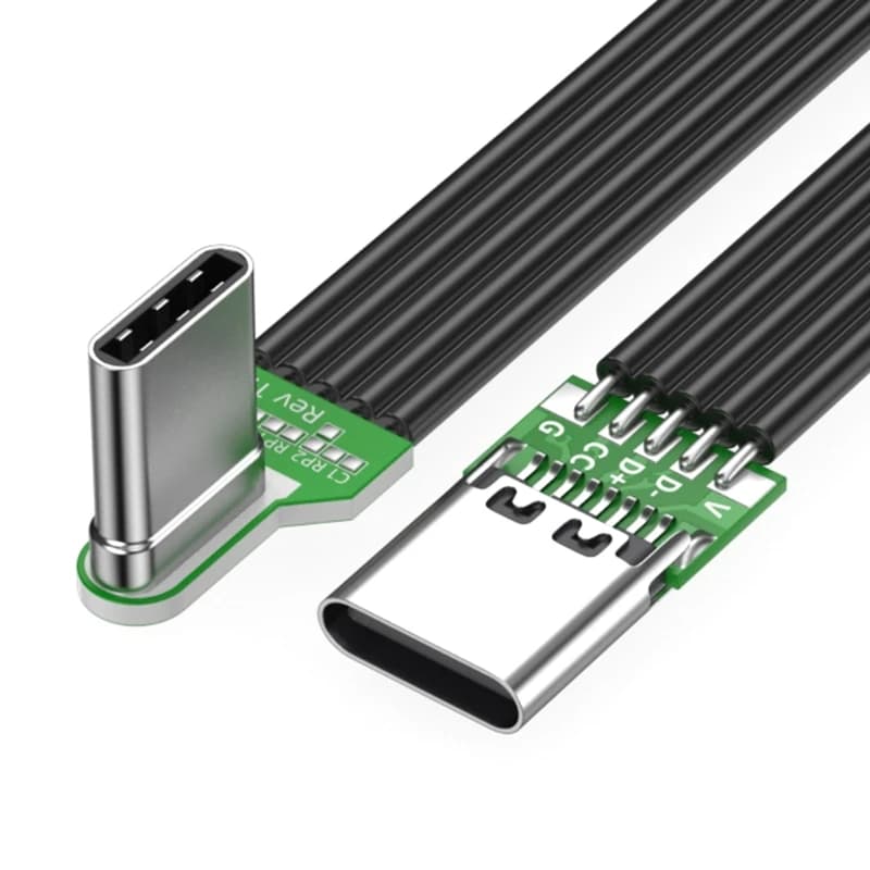 60W 90 Degree USB C Male to USB C Female Cable TYPE C Fast Charging Cable 480Mbps Data Transfer For phone Tablets Laptops