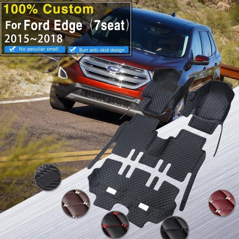 Tappetini auto per Ford Edge Endura 7 posti 2015 ~ 2018 2016 Tappeti Parti interne Tappetino impermeabile Accessori auto Tappeti Tappetino in pelle