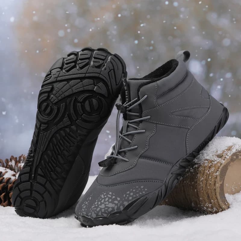 Stivali invernali a piedi nudi Scarpe invernali da uomo Stivaletti a piedi nudi 36-46 Coppia scarpe da neve Scarpe da trekking all'aperto Stivali caldi in pelliccia di peluche