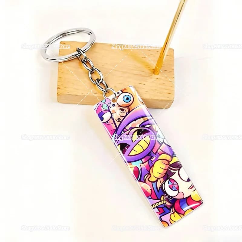 Cartoon The Amazing Circus Anime Peripheral Keychains Pomni Jax Bags Pendants Students Backpack Decoration Key Rings Ornaments