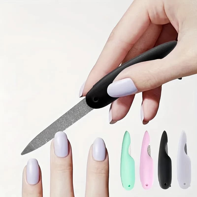 1/2/4 pezzi mini lima per unghie pieghevole per uccelli lima per manicure lavata e lucida strumenti per nail art in materiale plastico ABS satinato a doppia faccia