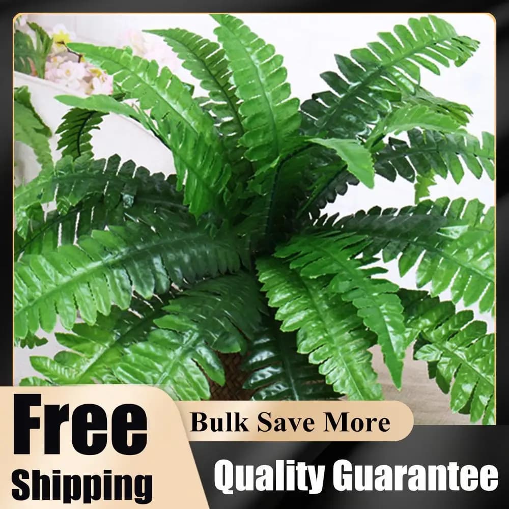 2 Pieces of Boston Artificial Felts, 20 Leaves for Bouquet, 21 Inch Realistic Fin Grass Leaves for Home, Portico, Window