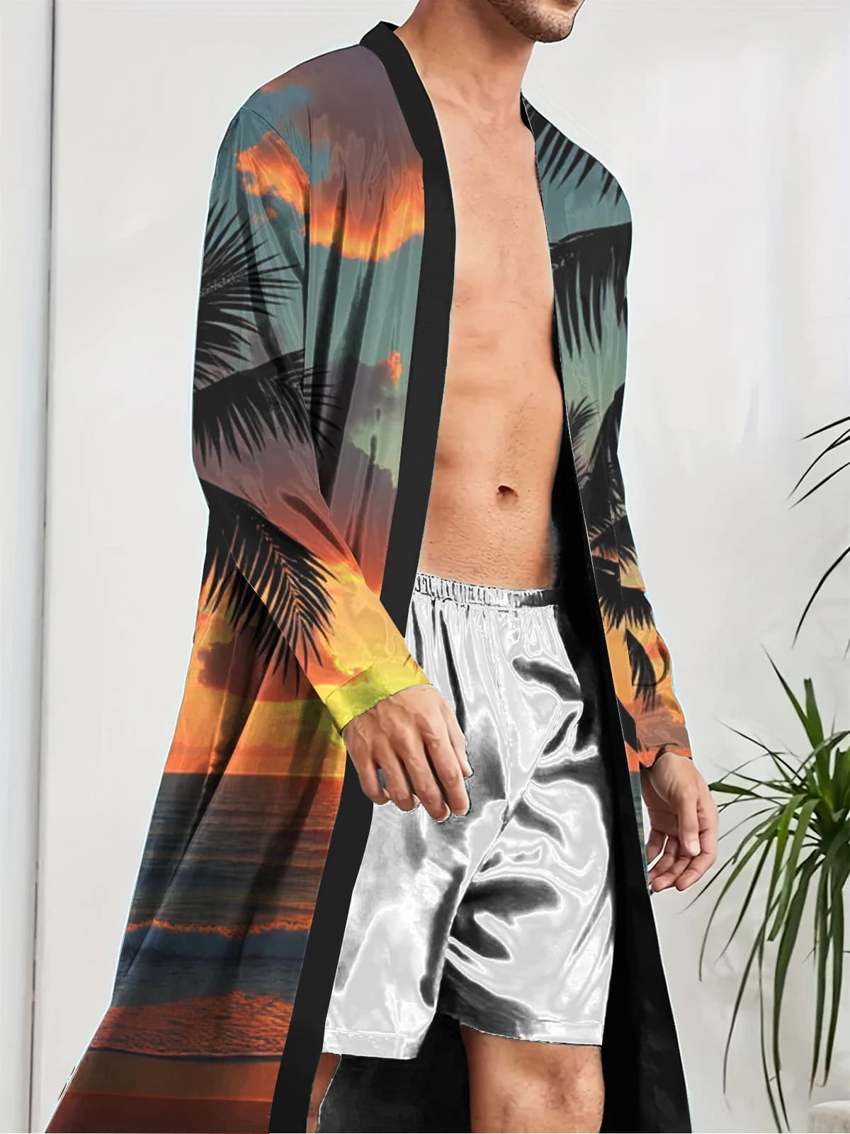 1pcs Men's Robes 2026 Spring/Summer Graphic Robes 3D Printed Breathable sleepwear Bathrobe man Funny pajamas robe