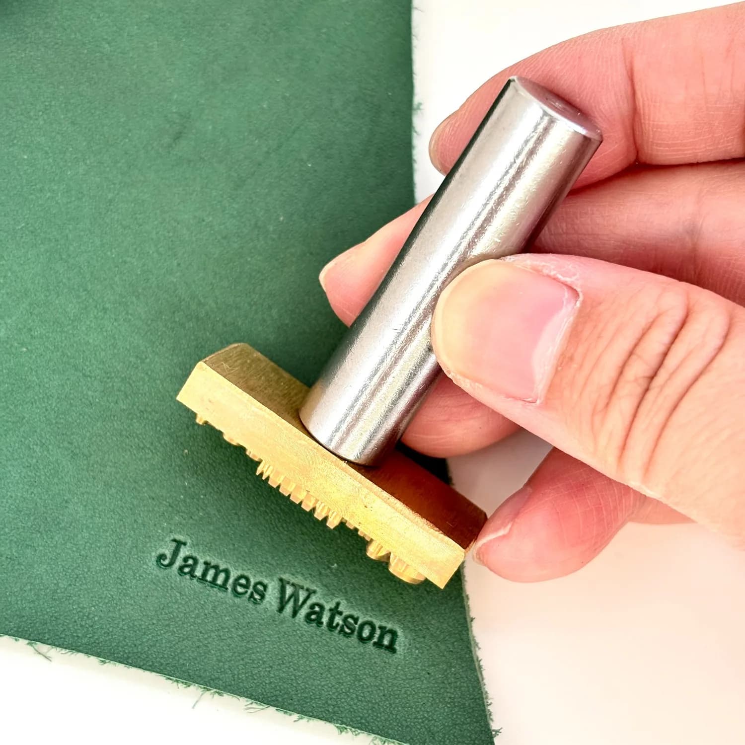 Custom Logo Leather Stamp Hand Punching Stick Set Personalized Brass Mold Handle Wood Branding Soap Clay Paper Stamping Craft