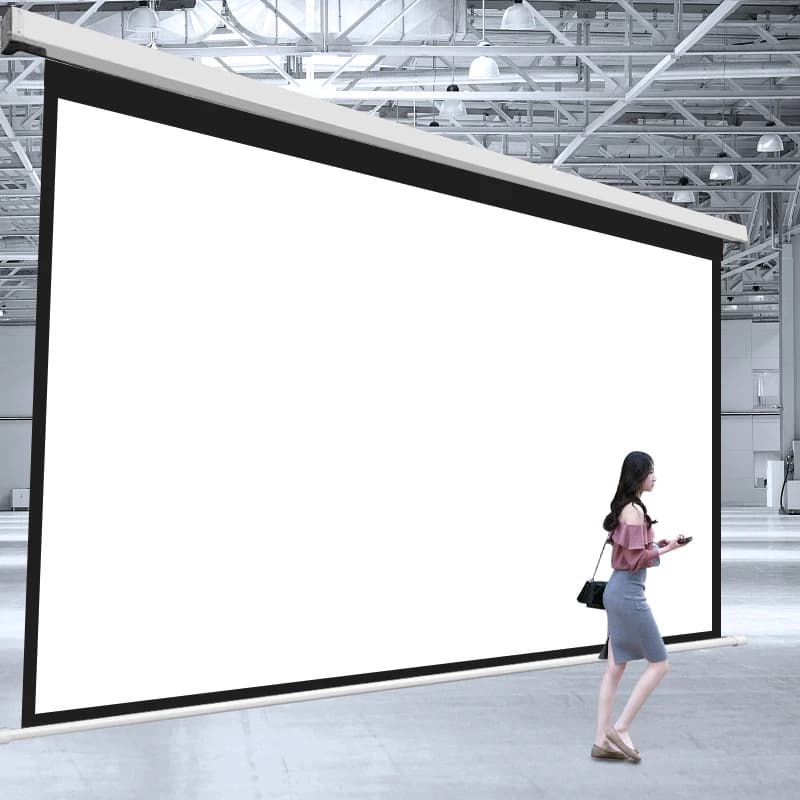 Schermo per proiezione elettrica 4K di dimensioni enormi 150'' 180'' 200'' 250'' 300'' pollici Schermo per proiettore montato a parete con telecomando