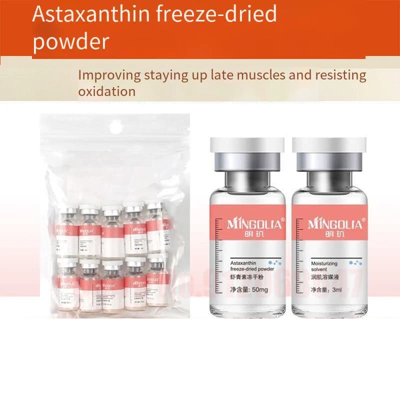 Kit di polvere liofilizzata con peptidi di astaxantina Lifting del viso Rassodante Riparazione dei pori Niacinamide Idratante Nutriente Cura della pelle