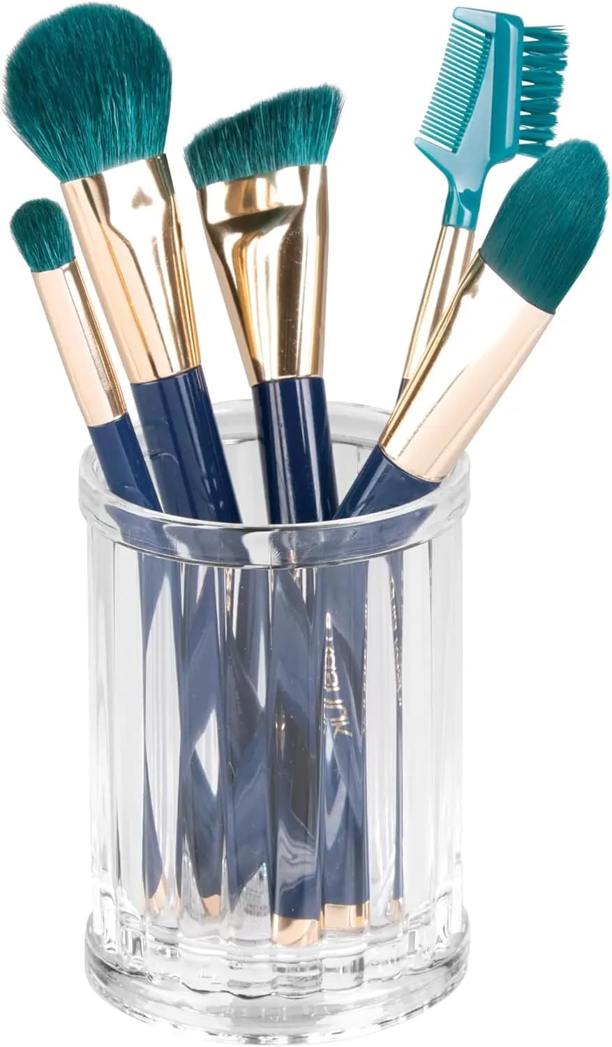 Portaoggetti in Plastica per Pennelli da Trucco, Spazzolini da Denti, Bicchieri, Pennelli su Banconi del Bagno e Toeletta