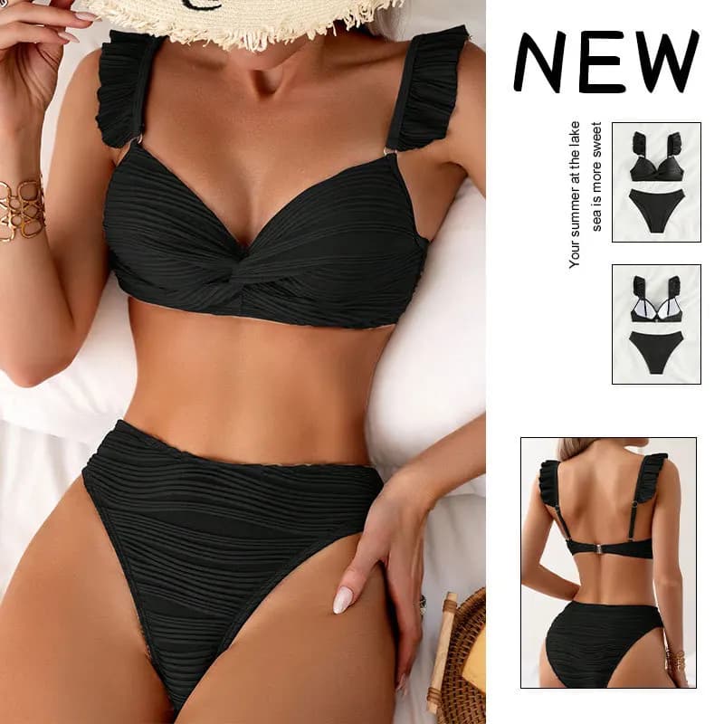 2025 Women's Swimwear Swimwear Black Bikini Sexy Push Up Women's Beach Swimwear Brazilian bikini Set Swimming Pool Bagnante