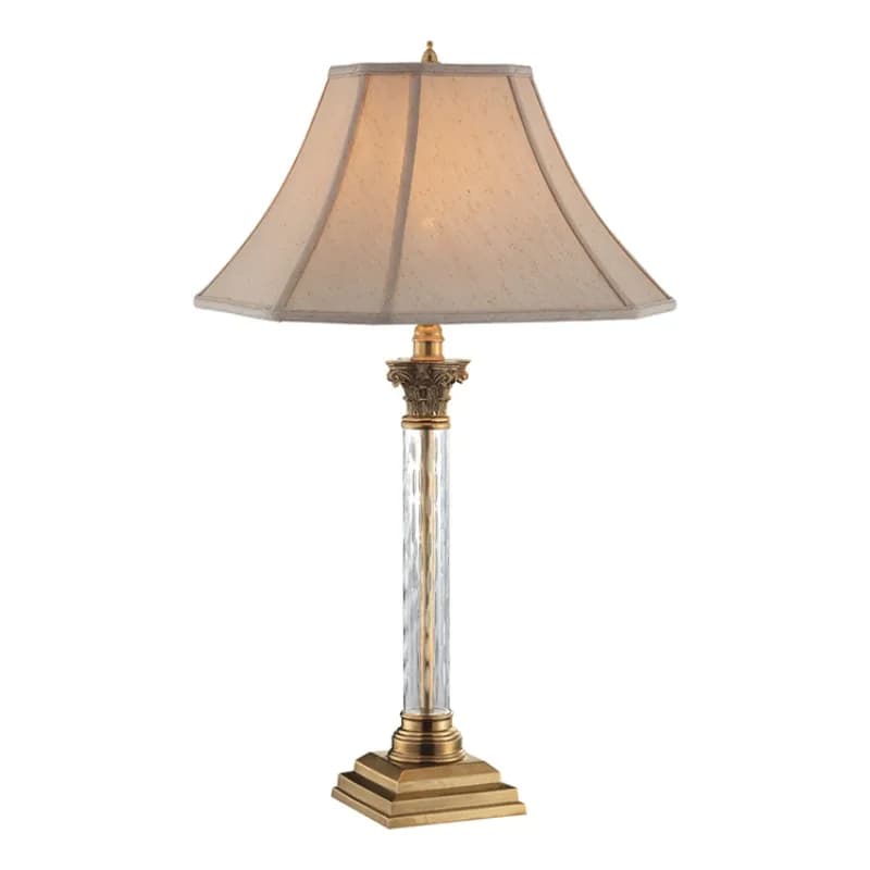 Transparent Glass Decorative Portable Table Lamp with Golden Brass Structure
