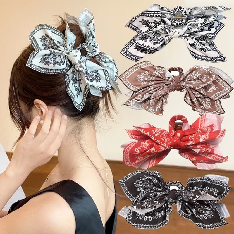 4 fermagli per capelli vintage con motivo a cashew per donna, eleganti fermagli a forma di squalo, fermagli per capelli alla moda per ragazza, accessori per capelli