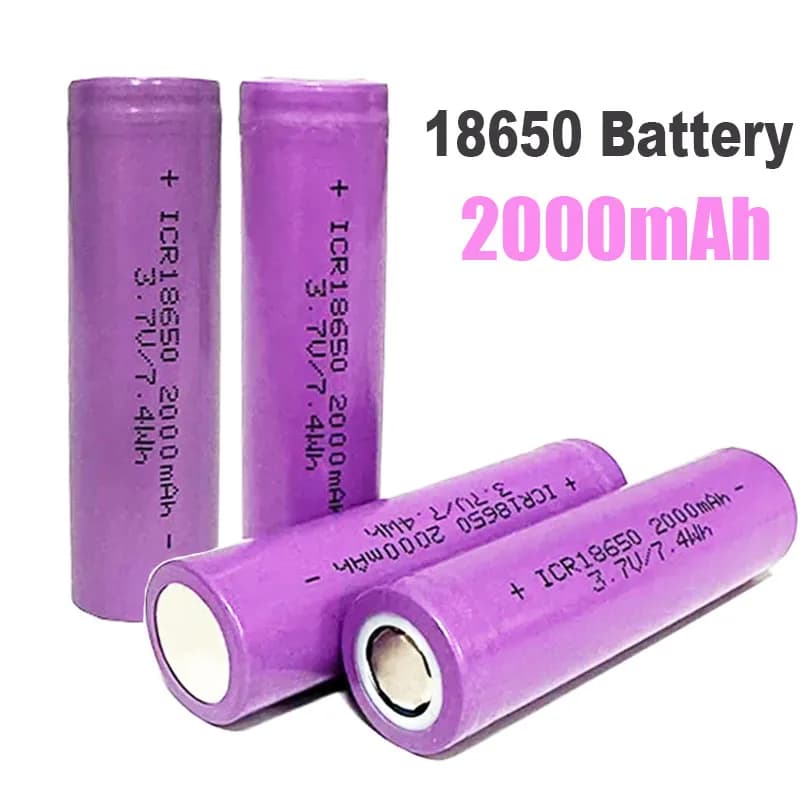 Battery ICR18650 2000mAh 3.7V Lithium Ion Rechargeable Battery for Lamp Toys Electric Tools Flashlight Batteries
