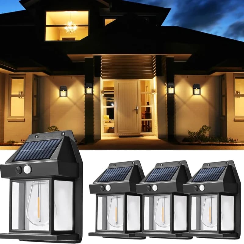 Lampade da parete solari per esterni 3 modalità Sensore di movimento Luce Illuminazione per montaggio a parete esterna impermeabile adatta per cortili Portici Garage