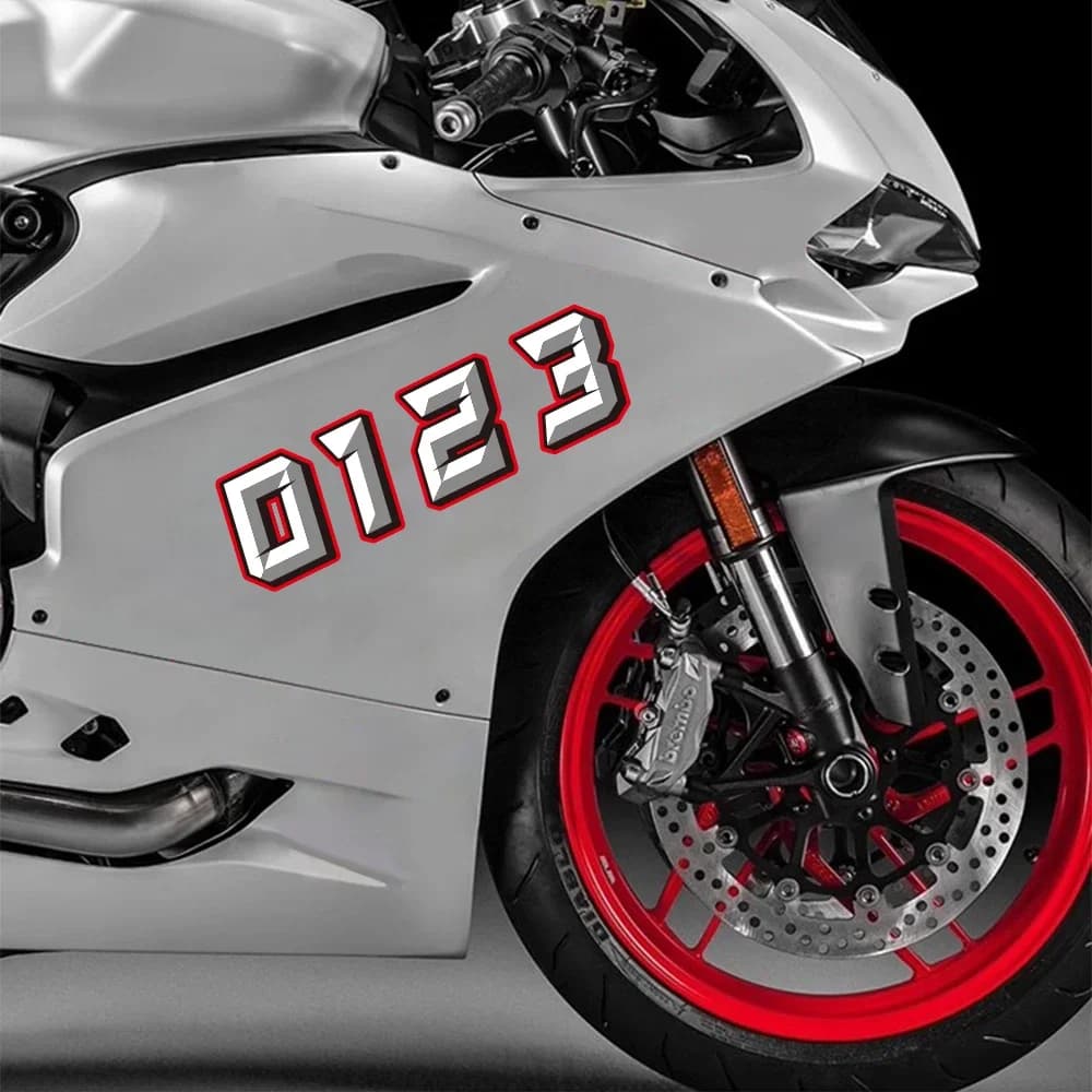 Adesivo Moto universale numeri arabi 0-9 decalcomania creativa impermeabile Moto Racing casco corpo accessori decorazione fai da te