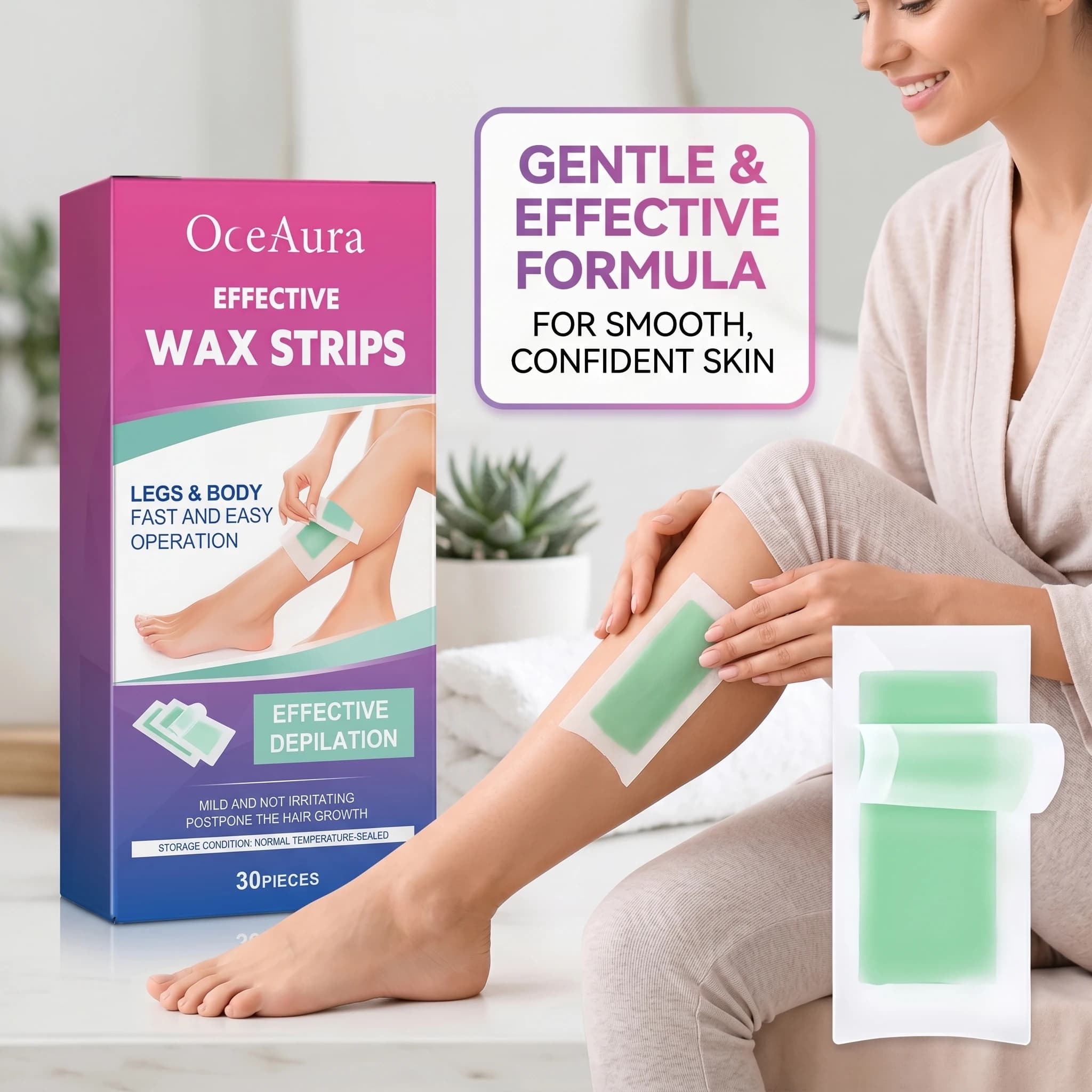Wax Strips Full Body Leg Underarm Depilatory Wax Paper Smooth Skin Blueberry Aloe Rose and Citrus Home Hair Removal Strips