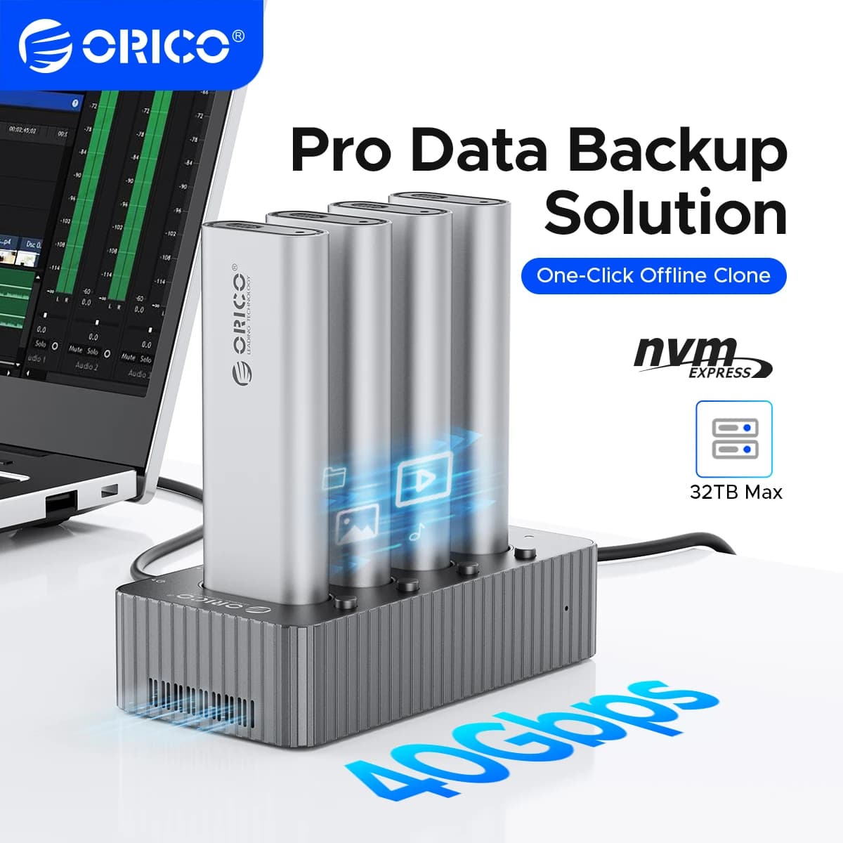 ORICO USB4 40Gbps M.2 NVMe SSD Clone Docking Station 4 Bay 2 Bay offline clone SSD custodia per duplicatore SSD interno