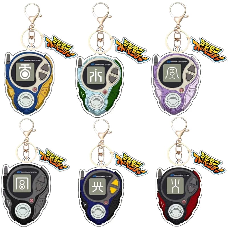Anime Digimon Adventure Link System Digimon Rileva Scopri Scopri Portachiavi Gioco Anime Portachiavi in acrilico Giocattolo Ciondolo Regalo