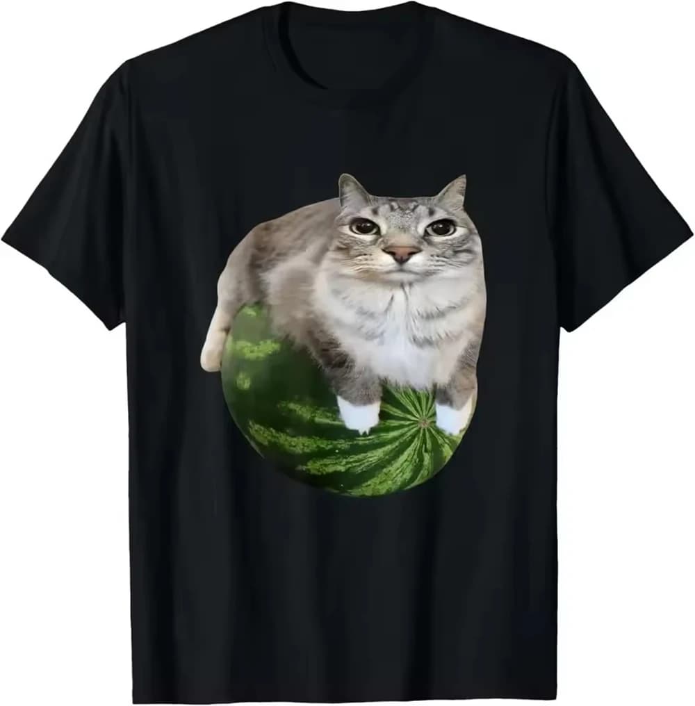 Anguria Gatto Silly Cat Meme Tee Shirt Homme Nuovo in Top Uomo Abbigliamento manica corta Girocollo Stampa Pullover T-shirt 50249