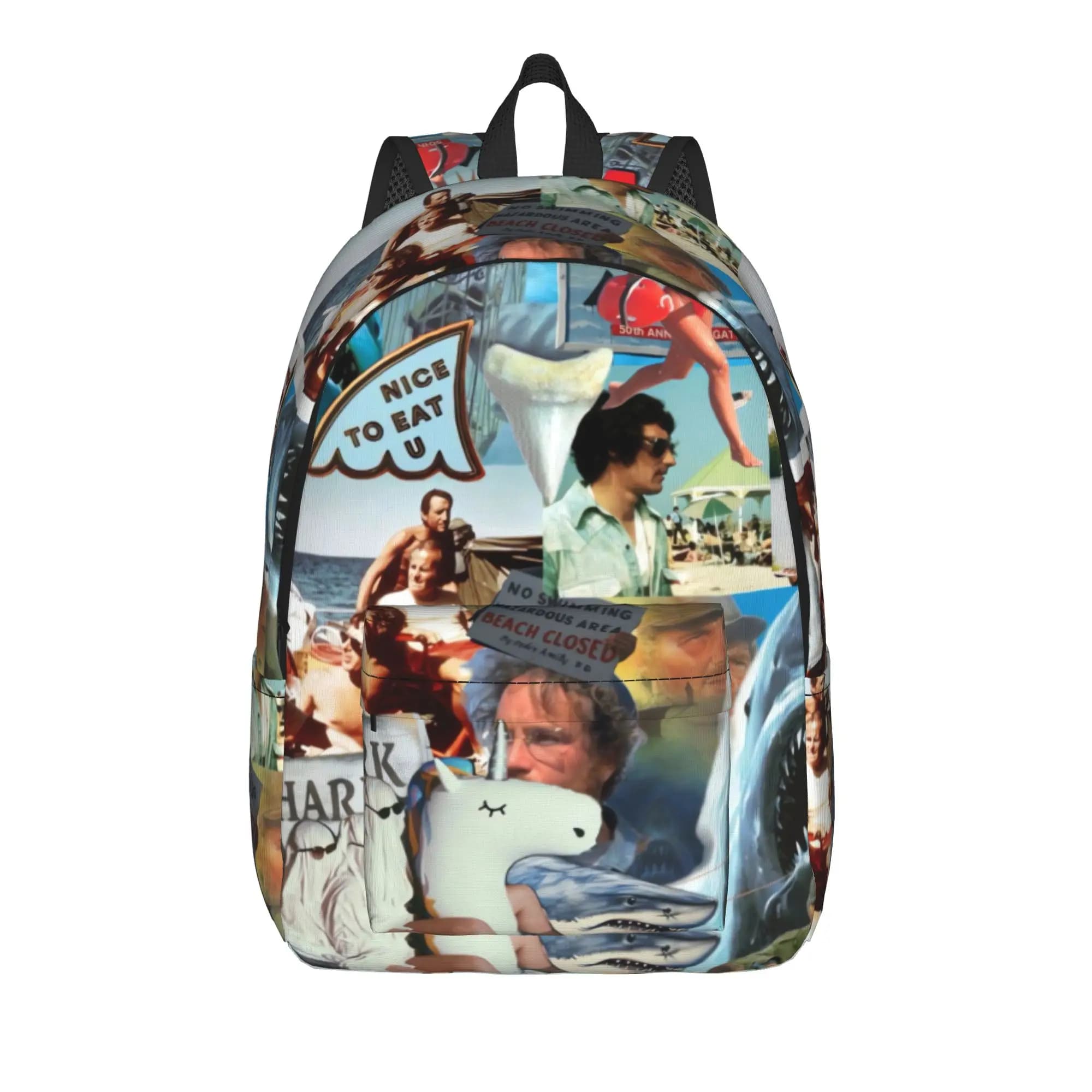 Jaw-Shark Classic Film Amity Island Backpack Fashion Backpacks Female College Breathable School Bags Designer Rucksack