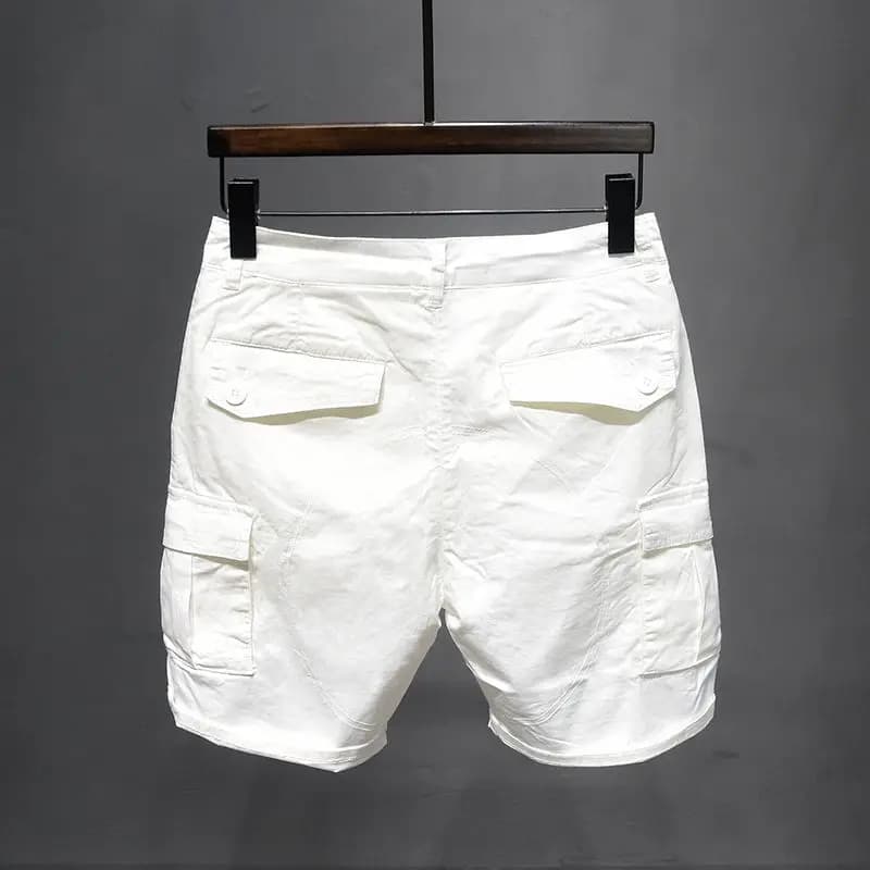 Jeans Slim da uomo di lusso lavati coreani pantaloni corti in Denim firmati per pantaloncini di cotone Cargo bianchi elasticizzati elasticizzati da fidanzato estivi