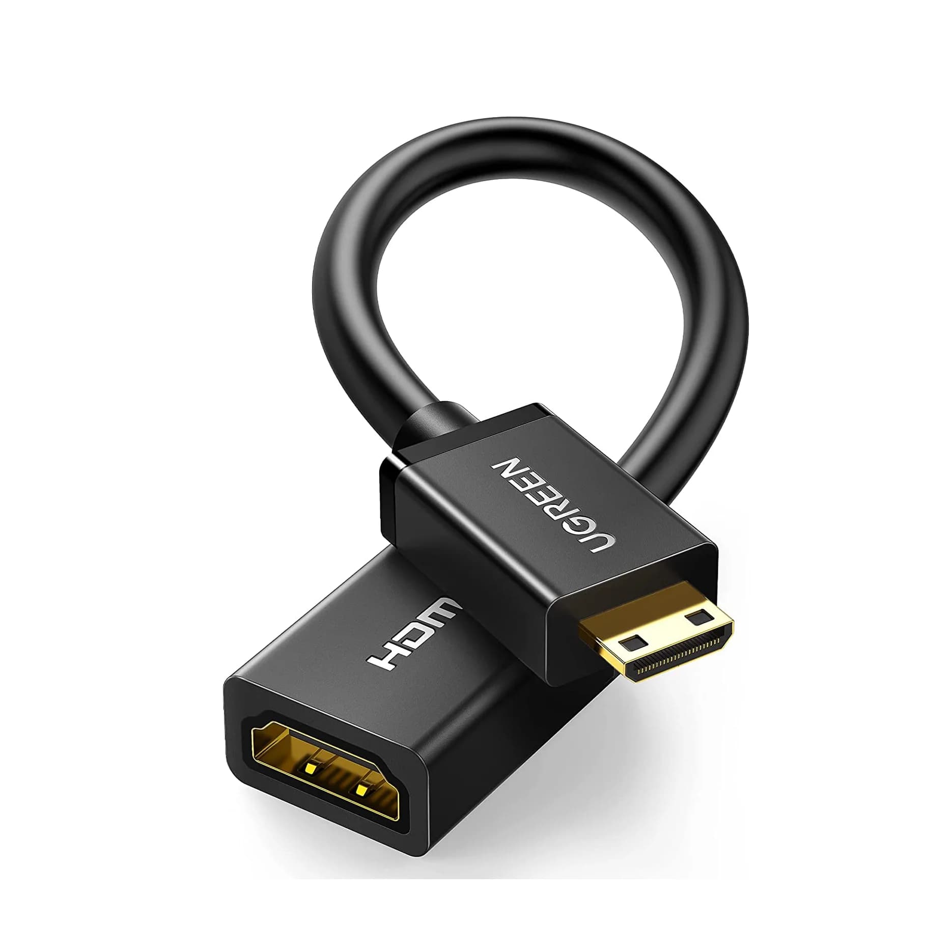UGREEN Mini HD-MI Adapter Mini HD-MI Male to HD-MI Female Cable 4K Compatible with Raspberry Pi Zero 2 W/W DSLR Camera