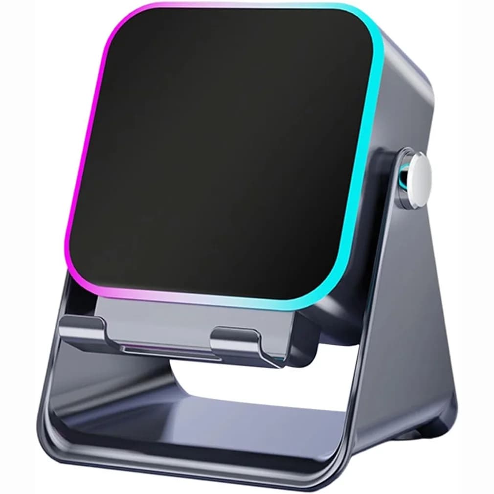 Supporto pieghevole per telefono con altoparlante Bluetooth a induzione wireless, suono stereo, per casa, ufficio, viaggi, vendita all'ingrosso