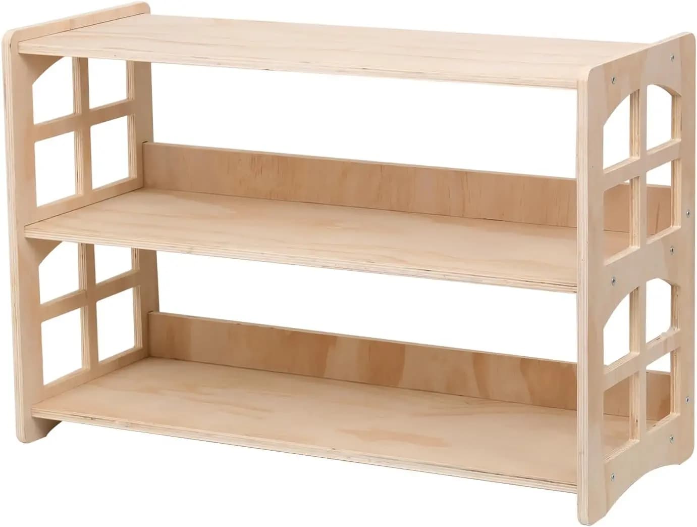 Libreria Montessori per Organizzare Giocattoli nella Cameretta dei Bambini, Scaffale in Legno a 3 Ripiani per Libri e Giocattoli, Facile da Montare