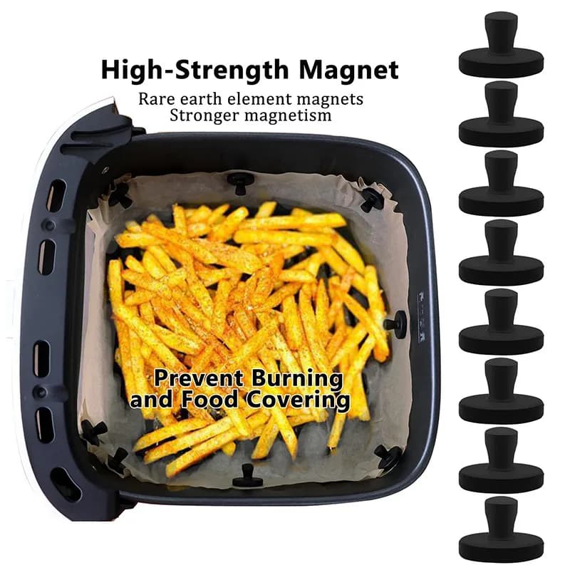 Clip magnetico in silicone per friggitrice ad aria, resistente al calore, per fissaggio carta da forno, accessori da cucina, pratico e robusto
