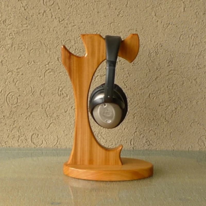 Supporto per cuffie in legno ECHOME supporto per cuffie in legno massello a tema ovale creativo personalizzato accessorio per espositore per cuffie dorato in Teak