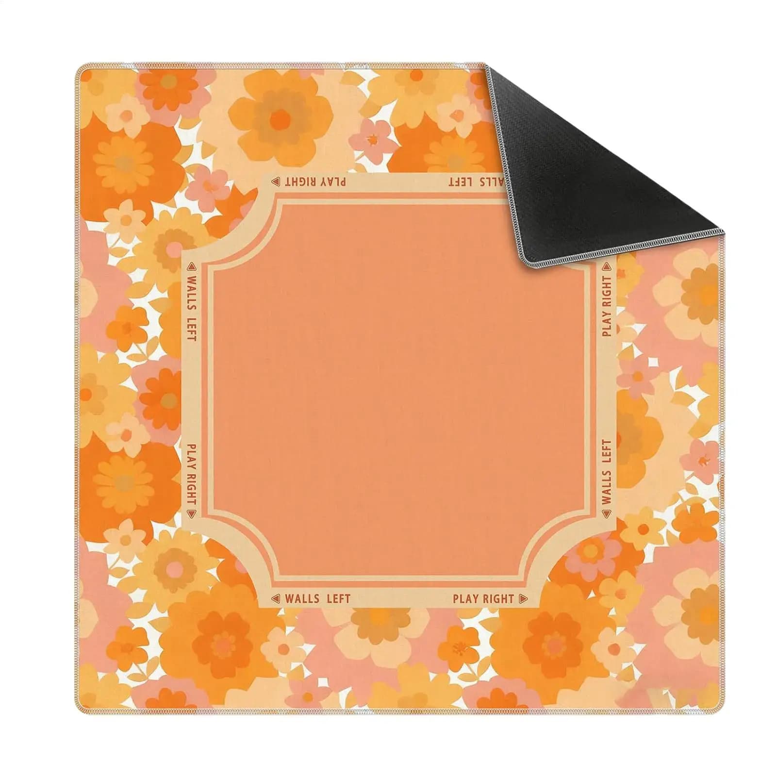 Mahjong Table Mat Tropical Plants Vintage Anti-Slip 80x80cm Poker Card Board Table Cover For Tile Games Home Dorm Apartment