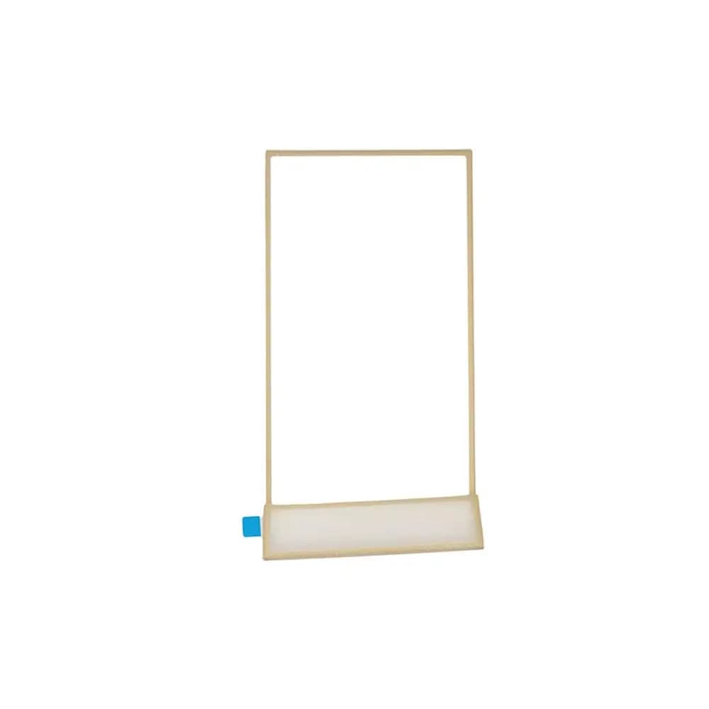 Porta Cartelli in Acrilico Trasparente Dorato con Base, Elegante Porta Etichette Fai-da-Te, Resistente Porta Menu per Tavoli da Ristorante