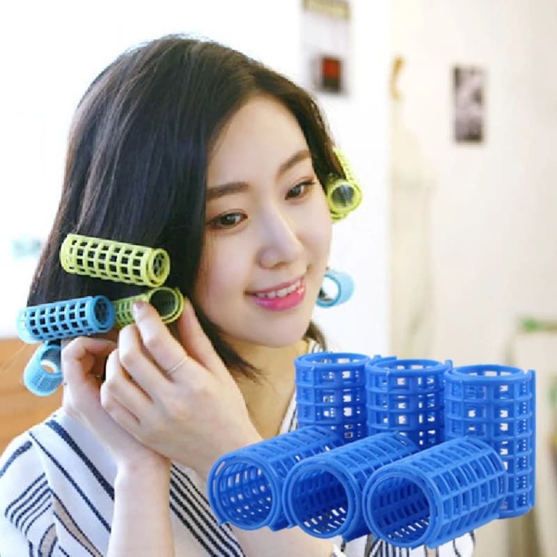 New hair trinket Self-adhesive plastic Bigodini Pine air fringe Eight-character Frangia curling Tools for hairdressers