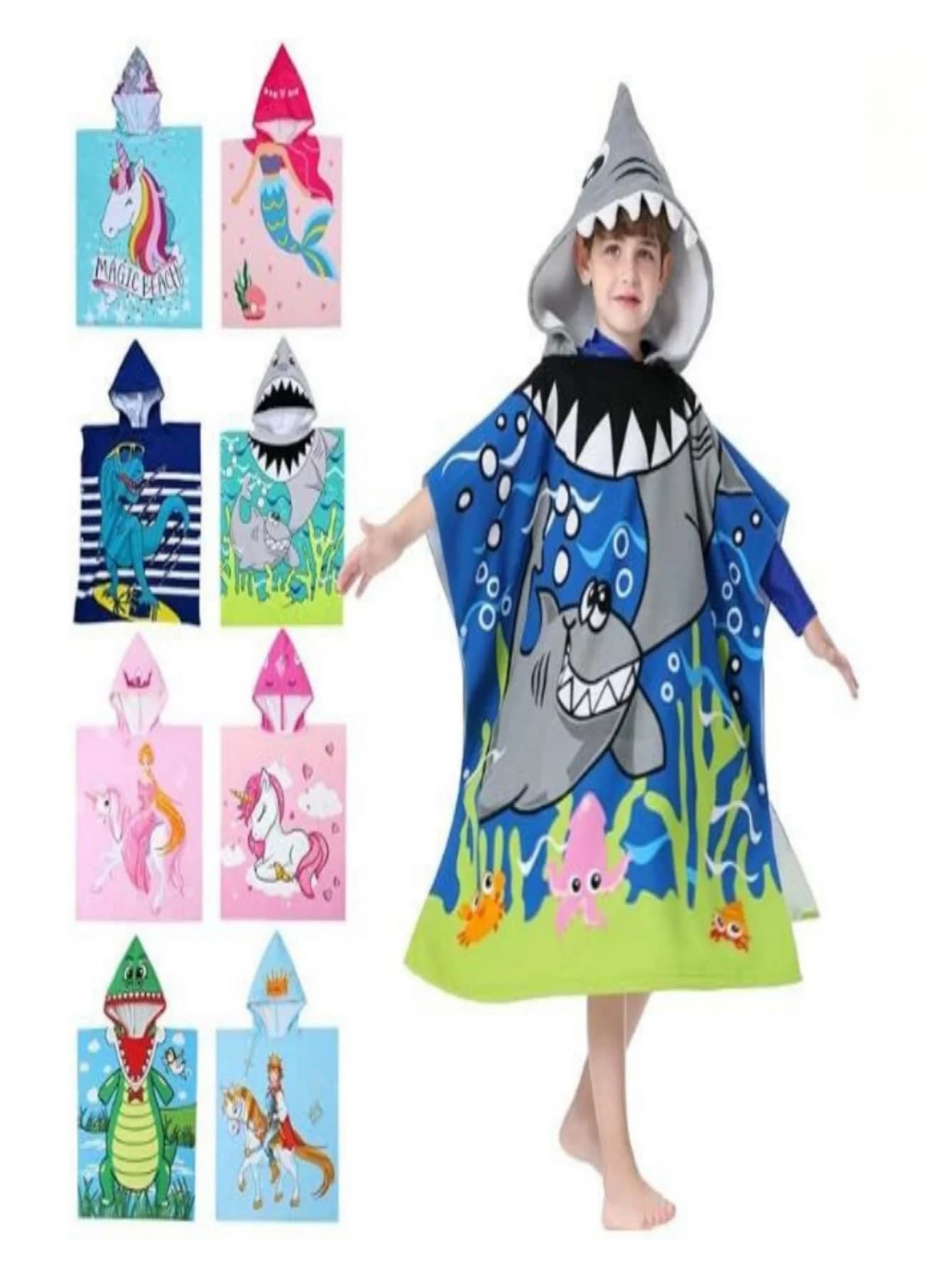 Kids 1-5 Year Baby Diaper Baby Diaper Baby Diaper Dress Kids Poncho Kids Coat Sea Canvas Baby Poncho with Hood