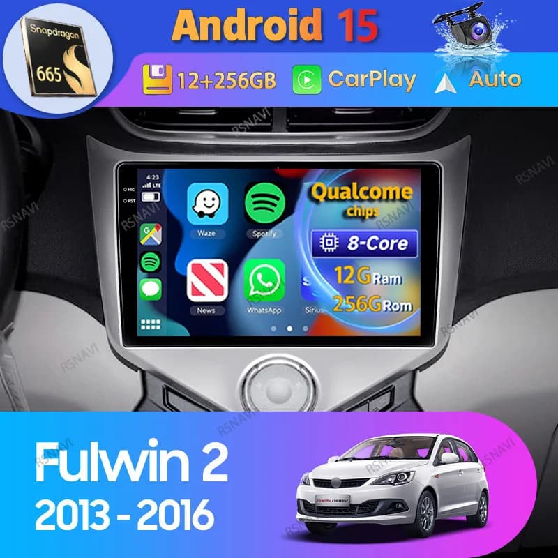 Android 15 Autoradio Per Chery Fulwin 2 Molto A13 2013 - 2016 Carplay Auto GPS 360 Macchina Fotografica DVD Video 2Din Lettore Multimediale Stereo