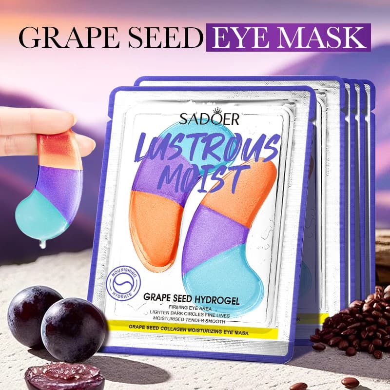 5/10 pairs SADOER Goccia di Uva Idrogel Mask for Eyes Anti Dark circles Remove Eyes Anti-aging Bags Hydrating Algae Toppe And Coats
