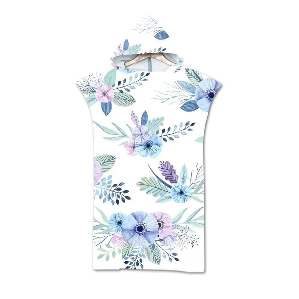 Various green leaves pattern microfiber fabric adult bath towels soft sea towel robe with hood towels 75 * 110 cm