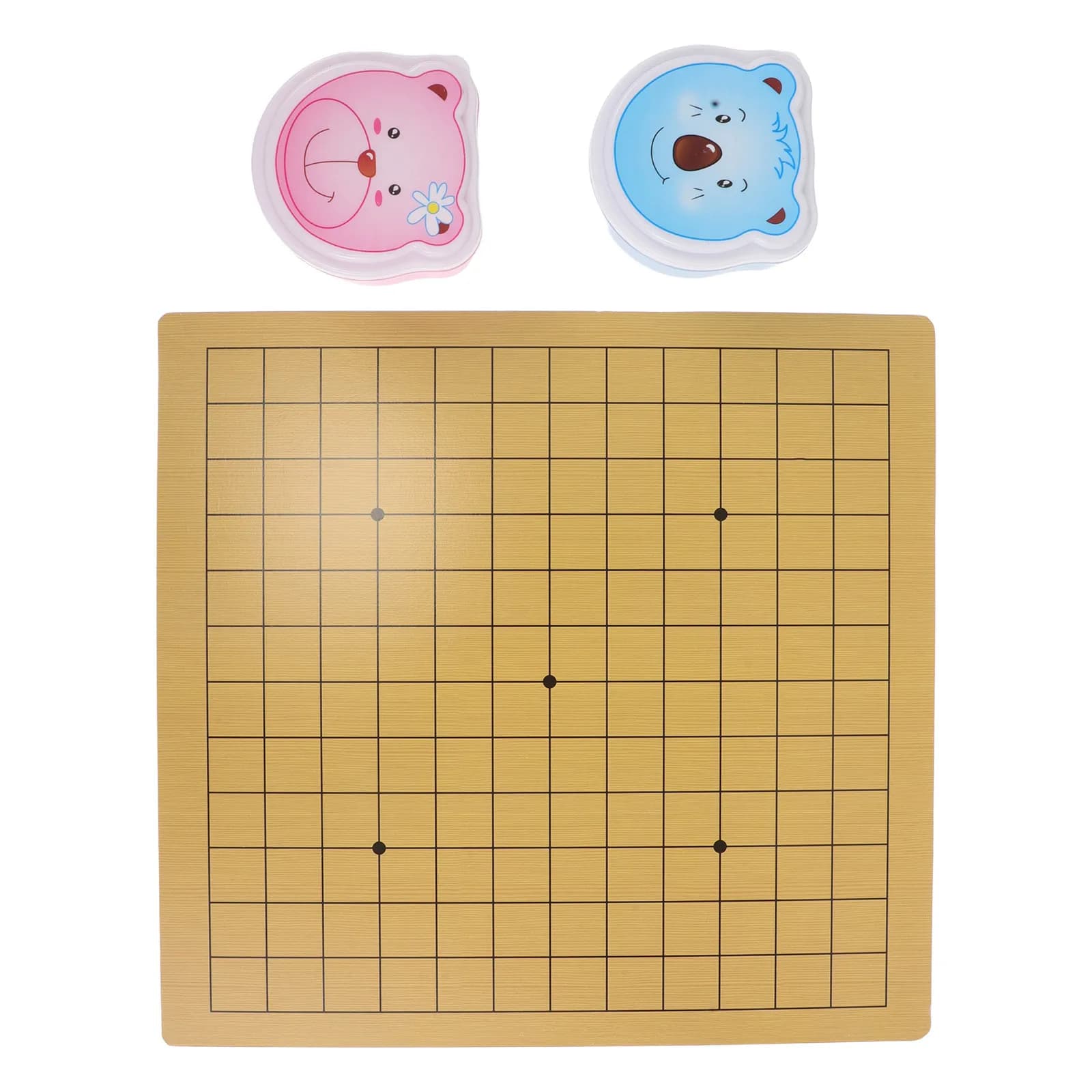 Children Go Game Set Double-Sided Bear Board 9x9 13x13 Portable Lightweight Cartoon Strategy Chess Kit Beginners Travel Family