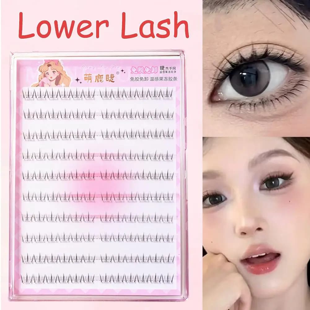 Women's lower self-adhesive fake eyelashes Faux lower belt Cluster extension tool for makeup of natural Korean C-Curl eyelashes