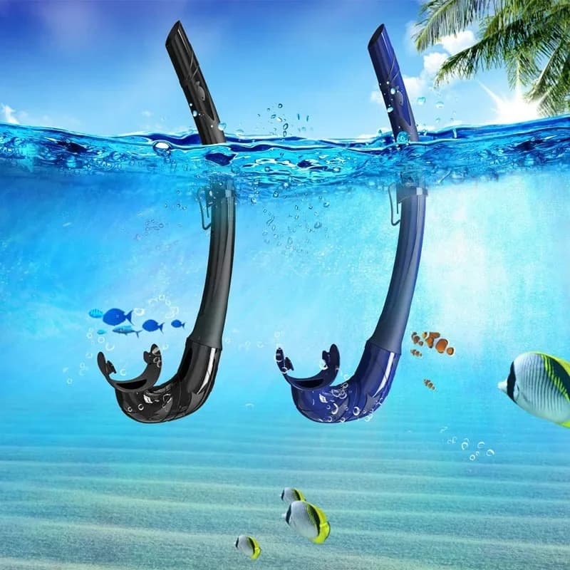 Tubo per Respirazione a Secco in Silicone per Snorkeling, Sport Acquatici, Nuoto, Immersioni, Professionale per Adulti, Tubo d'Aria per Piscina