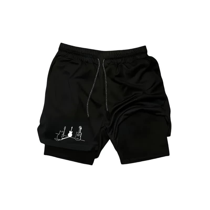 Athletic Activewear Men's Gym Quick-drying Jogging Shorts Fitness Exercise Running Fashion Moisture Absorbing 2-in-1 Double Deck
