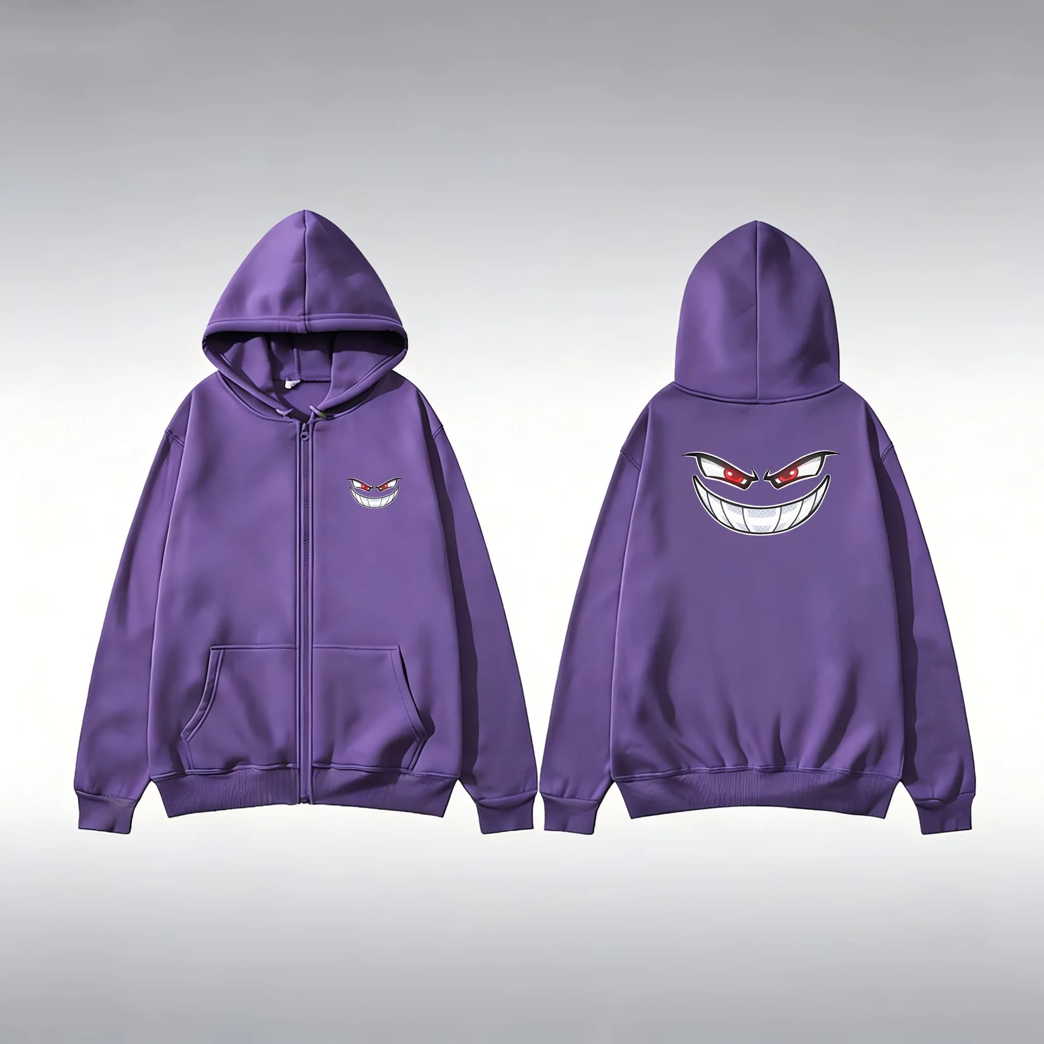 Felpe con cerniera Stampa sorriso malvagio Felpa con cappuccio a maniche lunghe da uomo per tutte le stagioni Abbigliamento casual da uomo Abbigliamento sportivo Abiti larghi