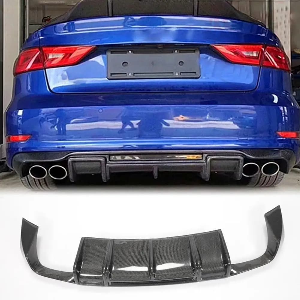 Diffusore posteriore in fibra di carbonio per Audi A3 S Line S3 Sedan 2013 2014 2015 2016 Kit corpo spoiler labbro paraurti inferiore