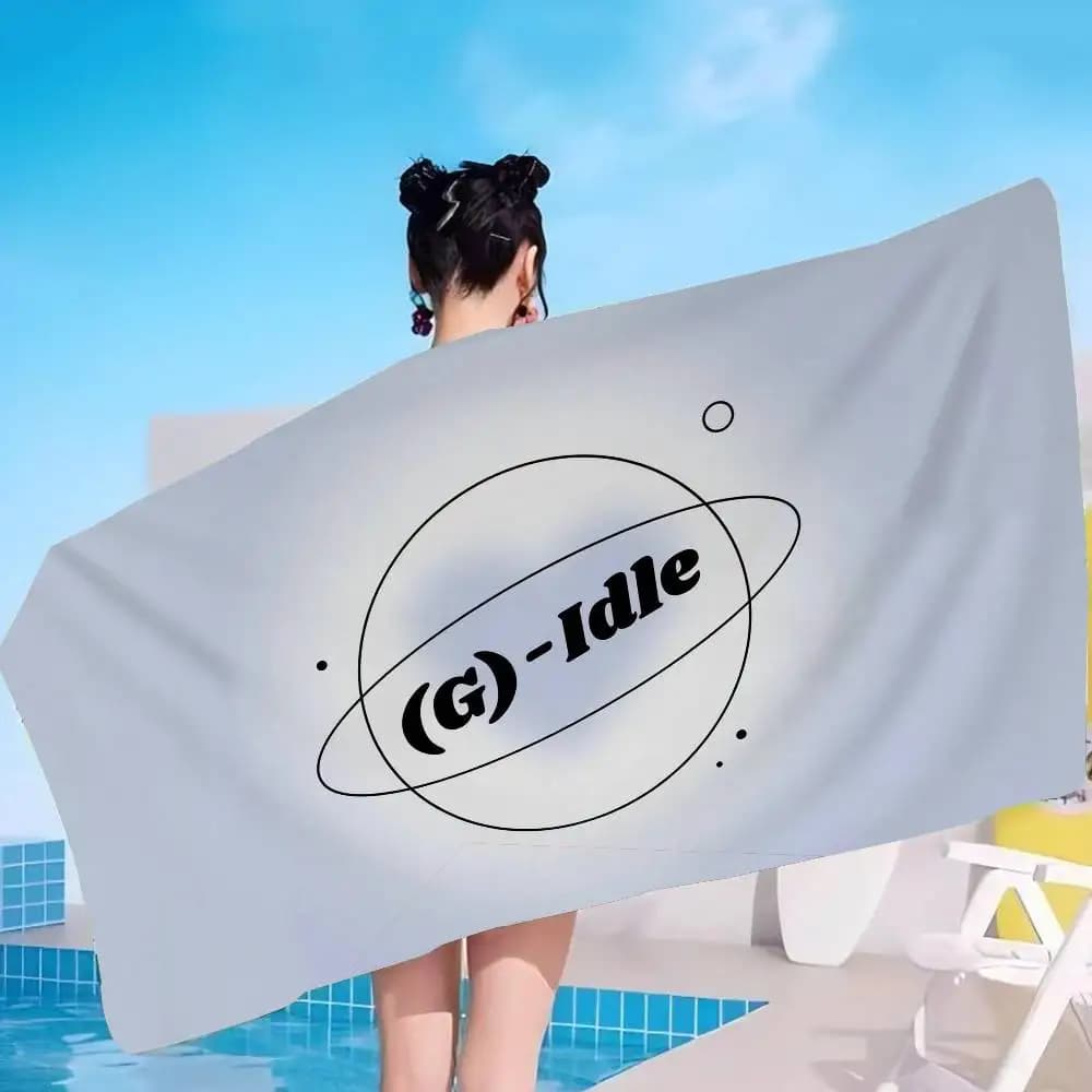 Popolari asciugamani da spiaggia in microfibra a rapida asciugatura della squadra K-Kpop I-idleS, ideali per viaggi, piscina e yoga