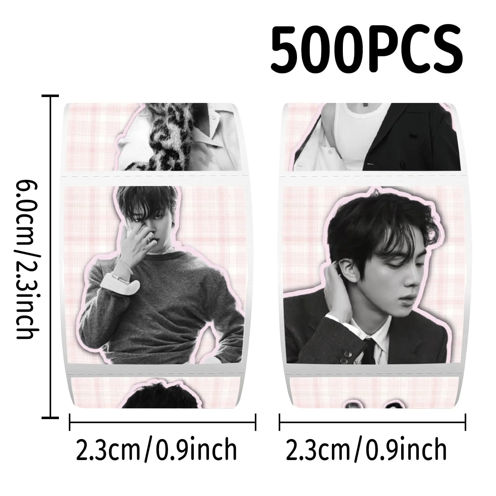 500 Pieces BTS Theme Sticker Roll K-pop Star DIY Craft Seal Stickers for Scrapbook Notebook Envelope Decor Gift