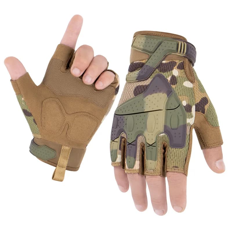 Half-finger tactical gloves, camouflage, anti-collision, anti-slip, wear-resistant, cross-border outdoor sports cycling gloves