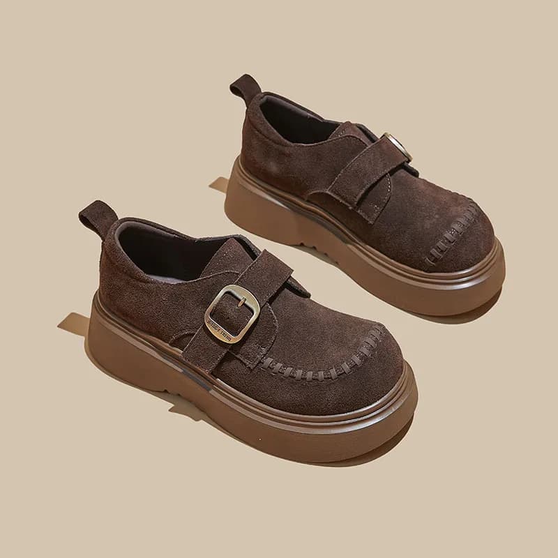 Moccassini with platform of the new women Maillard Suede leather shoes with thick sole Fashion casual shoes comfortable for women Zapatos Mujer