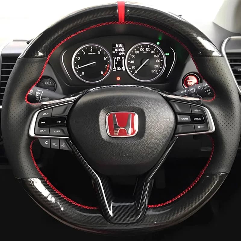 For Honda Accord 10 2018 2019 2020 2021 Full Cover Sports Style Insight Cover 2019 Suede leather strap and red interior