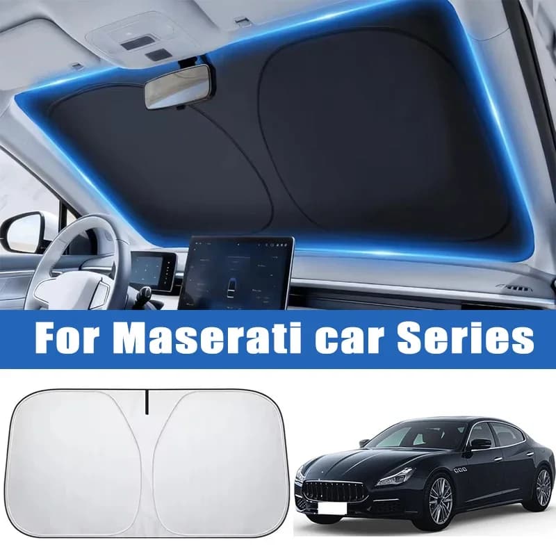 Parasole per Parabrezza Auto per Maserati Ghibli Levante Quattroporte MC20 GranTurismo Protezione UV per Finestrino Anteriore